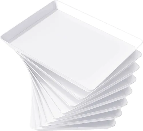 Miniatura 13 de Lifewit - 4 bandejas de servir para suministros de fiesta, plato de plástico reutilizable para servir alimentos para postres, aperitivos, frutas