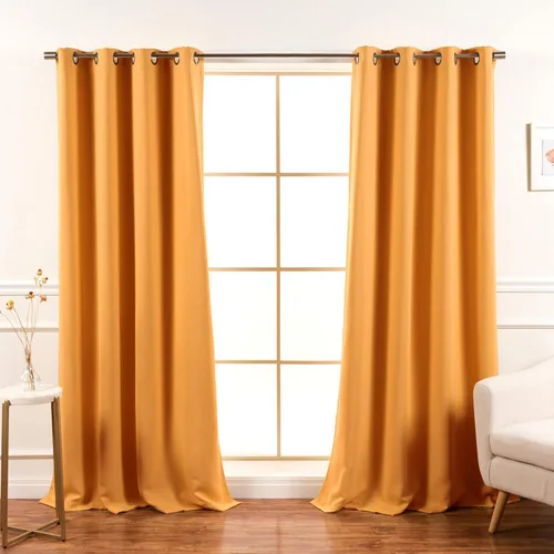 Miniatura 47 de Best Home Fashion Cortinas Opacas 2 Paneles - Tratamiento de Ventana con Aislamiento Térmico Premium Cortinas Opacas para Dormitorio - Parte Castaño