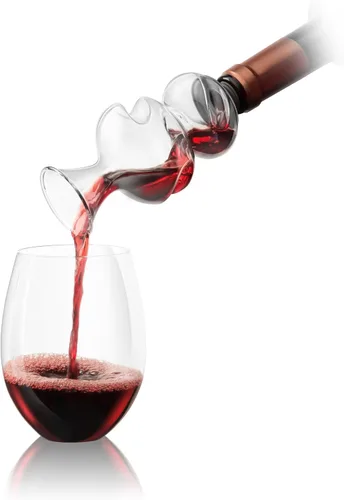 Miniatura 11 de Final Touch L'Grand Conundrum Aerator Decantador de Vino Botella Completa - 25.4 Oz. Vidrio de Cristal Transparente de Calidad Soplado a Mano