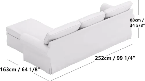 Miniatura 6 de Solo funda para sofá. Sofá de dos plazas Ektorp de algodón denso (2 plazas) con funda de repuesto para tumbona compatible con la funda de sofá
