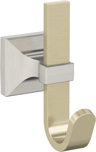 Amerock HBX36686BBZG10 Burbank Gancho decorativo de pared de una sola punta | Gancho de níquel satinado y champán dorado para abrigos, sombreros,