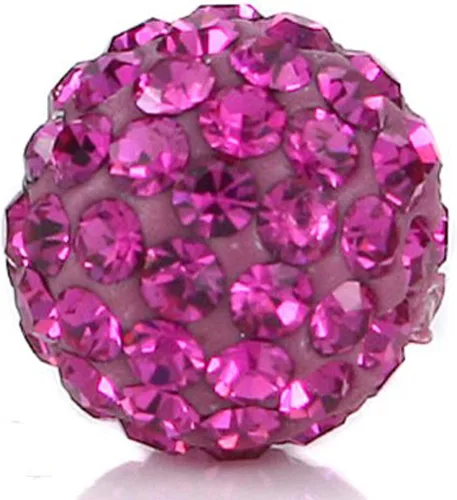 Miniatura 18 de RUBYCA Pave - Cuentas de arcilla de cristal checo para joyería Shamballa (20 unidades, 0.472 pulgadas, morado claro)