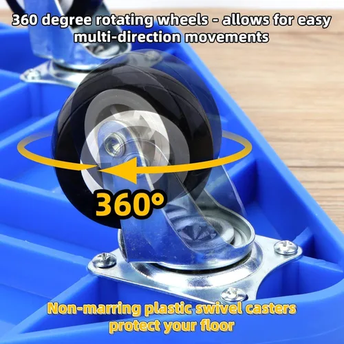 Miniatura 4 de BOBOKA Sports Scooter Board with Handles, Floor Sitting Scooter Board with Non-Marring Plastic Casters for Gym Indoor Outdoor Play, 12 Inches