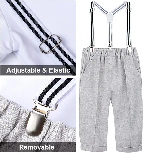 Miniatura 5 de AJ DESIGN Conjunto de trajes de bebé para niños 4 piezas camisa y pantalones y chaleco y sombrero