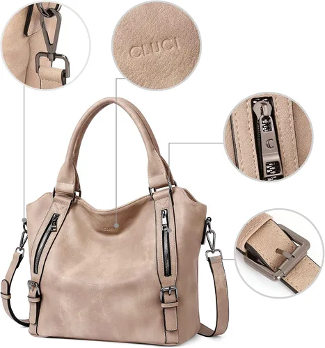 Miniatura 5 de CLUCI - Bolsos de cuero vegano para mujer, bolso grande y de hombro tipo hobo
