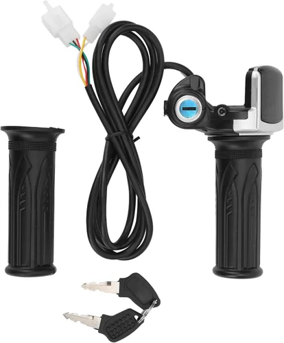 Acelerador eléctrico para bicicleta, 48 V, agarre de acelerador de media torsión, juego de llaves de bloqueo de pantalla LED para motocicleta scooter