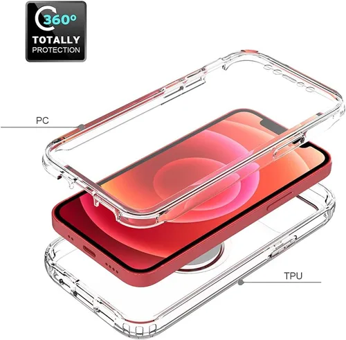 Miniatura 5 de Funda protectora resistente de cuerpo completo de 360° con protector de pantalla y soporte de anillo para iPhone 12 Pro Max (6.7 pulgadas)