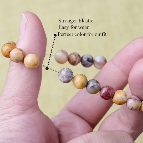Miniatura 6 de WRCXSTONE - Pulsera elástica de cuentas de cristal curativo de 8mm.