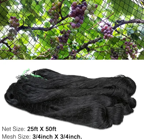 Miniatura 2 de OGORI Red para pájaros de 25 x 50 pies, malla de nailon resistente de 3/4 pulgadas para jardín, protege árboles frutales, plantas y verduras