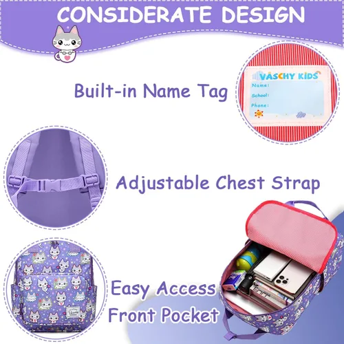 Miniatura 5 de VASCHY Mochilas de dinosaurio para niños, mochila preescolar ligera para niños pequeños