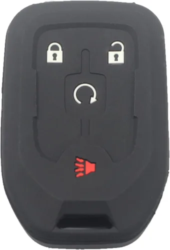 Miniatura 3 de 2 fundas de silicona de goma negra con 4 botones para llavero inteligente sin llave compatible con GMC Acadia Terrain 2017-2022, 2 piezas negro