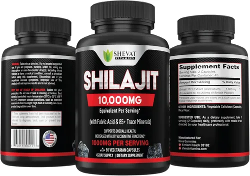 Miniatura 2 de Shilajit Cápsulas de 22000 mg y más de 85 minerales traza para energía y apoyo inmunológico, shilajit orgánico para hombres y mujeres, pastillas