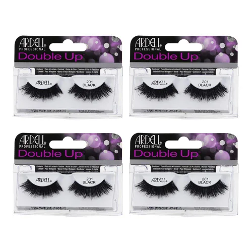 Miniatura 7 de Ardell Pestañas postizas Double Up 208, color negro, volumen dramático, tira completa, pestañas acampanadas y gruesas para un aspecto atrevido