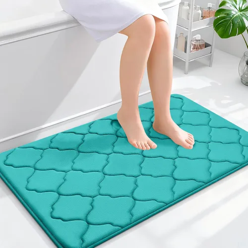 Miniatura 206 de OLANLY Alfombra de Baño de Espuma Viscoelástica de 24 x 16 pulgadas, Ultra Suave y Absorbente, Alfombras de Baño Antideslizantes, Cómodas, Lavables