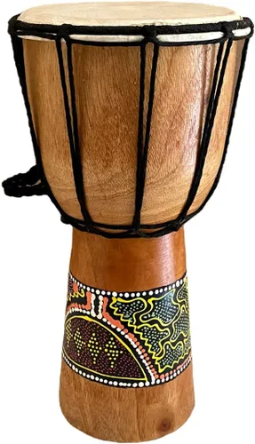 Miniatura 5 de JIVE Tambor Djembe – Tambor de mano africano Bongo Congo de 12 pulgadas – Instrumento de percusión de madera maciza con cabeza de piel de cabra