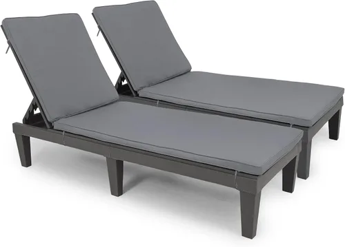 Miniatura 29 de YITAHOME - Tumbonas para exteriores con cojín y respaldo ajustable, tumbonas resistentes para patio junto a la piscina, fácil montaje, impermeables