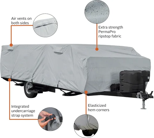Miniatura 7 de Classic Accessories Over Drive PermaPRO - Funda plegable para remolque de campamento, se adapta a 8 pies a 10 pies de largo, funda para cámper