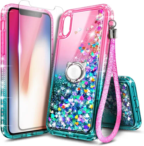 Miniatura 83 de NGB Diseñada para Funda de Teléfono iPhone 11, Morado/Azul Funda Bonita con Purpurina Líquida Brillante para Mujeres Niñas Niños con Protector