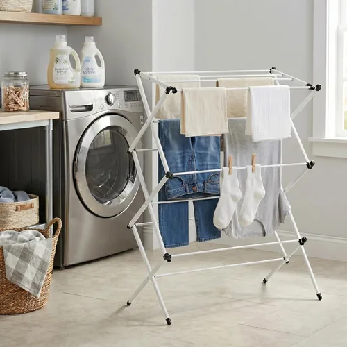 Miniatura 2 de Honey-Can-Do Large Folding Metal Clothes Drying Rack - 31" Wide Oversized Laundry Stand - 26 Ft Drying Capacity - Heavy Duty Portable Airer for
