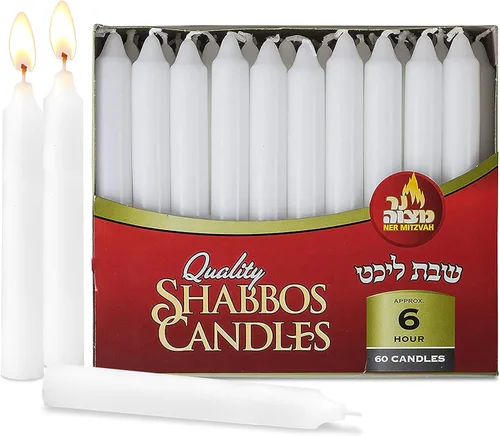 Miniatura 10 de Ner Mitzvah – Velas clásicas color blanco – paquete grande – para Sabbat, mesas de cena, restaurantes, ceremonias y de emergencia – de larga duración