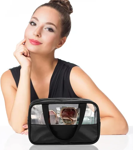 Miniatura 7 de Buryeah 9 piezas translúcidas bolsa de maquillaje organizador de artículos de tocador para mujeres y hombres, bolsa de viaje portátil impermeable