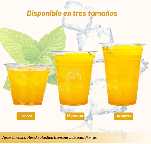 Miniatura 5 de TashiBox 100 tazas de plástico de 16 onzas, tazas de café helado para llevar, tazas de fiesta de PET transparentes