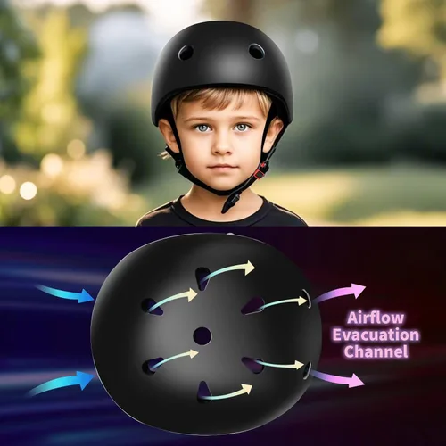 Miniatura 5 de Casco de bicicleta ajustable con gradiente de color para niños pequeños de 3-5-8-14+ años, niñas y niños. Casco para monopatín y bicicleta