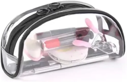 ZITEZHGO Bolsa de cosméticos transparente para mujer, bolsa de viaje, bolsa de maquillaje, bolsa de aseo impermeable, organizador de PVC, Claro