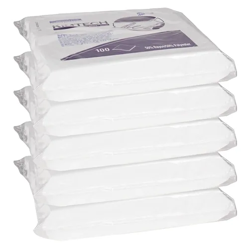 Miniatura 2 de Kimtech 06179 W5 - Limpiaparabrisas para tareas críticas, bolsa doble plana, Spunlace, 9 x 9, blanco, 100 por paquete (caja de 5 paquetes)