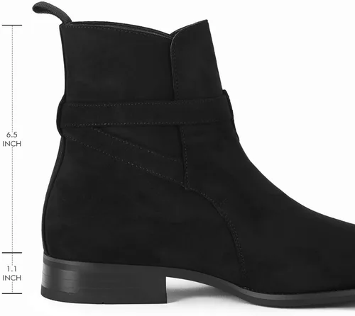Miniatura 3 de Botas Chelsea para hombre, zapatos de vestir con correa de hebilla, botines cómodos para caminar