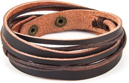 Brazalete Envolvente de Muñeca de Cuero Genuino Vintage Hecho a Mano Ajustable
