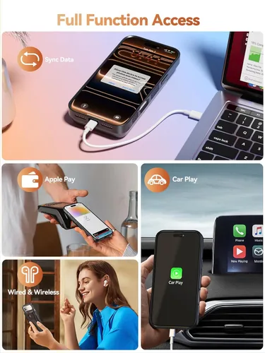 Miniatura 8 de PANDUK Funda de batería para iPhone 17 Pro Max, 9300mAh USB-C Banco de energía portátil 20 W PD Carga rápida Carga inalámbrica