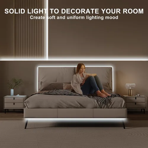 Miniatura 7 de Tira de luz LED COB de 32.8 pies con control remoto, 6500K Ra93+ luz diurna brillante regulable blanca LED COB tira de luz blanca continua