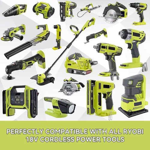Miniatura 5 de VANTTECH Paquete de 2 unidades P109 de repuesto de litio de 9.0Ah para batería Ryobi de 18 V P102 P103 P104 P105 P107 P108 P109 compatible