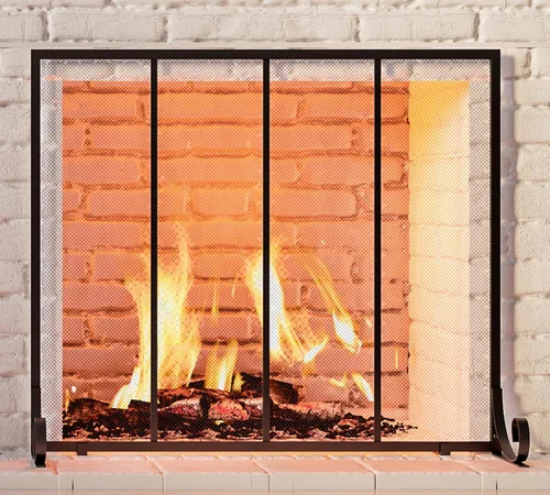 Miniatura 7 de Fire Beauty Protector de chispas para chimenea de panel plano, puerta de metal forjado, cubierta de seguridad decorativa para chimenea, protector