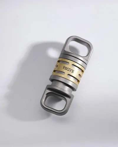 Miniatura 8 de Llavero de liberación rápida FEGVE con 2/28mm anillos de llavero de titanio, llavero giratorio resistente para llaves de casa y coche