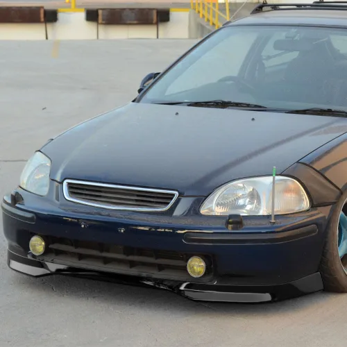 Miniatura 2 de IKON MOTORSPORTS, 1997 - Borde de parachoques delantero prepintado compatible con Honda Civic EK 1996-1998, estilo T-R, acabado de labio delantero