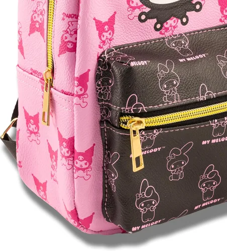 Miniatura 4 de Fast Forward Sanrio Kuromi and My Melody Mini mochila para niñas Mochila de piel sintética con Kuromi y My Melody Bolsa de viaje pequeña