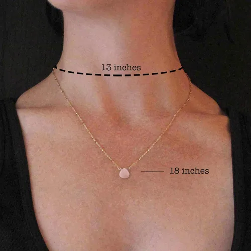 Miniatura 34 de Collar con colgante de piedra natal con piedra preciosa genuina, relleno de oro de 14 quilates, 18 pulgadas