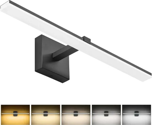 Miniatura 12 de Luz de tocador de baño negra de 32 pulgadas, LED moderna, 3CCT, regulable, 24 W, luminarias de baño sobre espejo 3000 K/4500 K/6000 K, 3