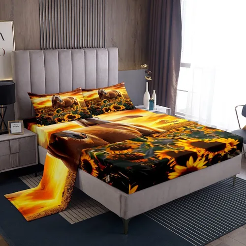 Miniatura 26 de Juego de sábanas con diseño de mármol, sábanas suaves y modernas con patrón de textura de mármol, juego de sábanas y fundas de almohada de 3 piezas