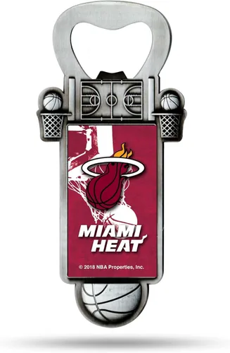 Miniatura 21 de Rico Industries Abrebotellas magnético de baloncesto de la NBA, acero inoxidable, imán fuerte para exhibir en el refrigerador