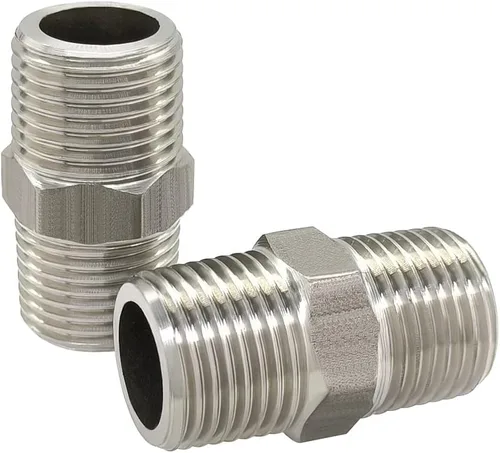 Miniatura 7 de Hooshing 4 piezas de pezón hexagonal 3/4 "macho NPT acero inoxidable 304 accesorios de tubería roscada para kit de preparación tubería casera