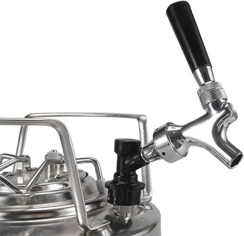 Miniatura 5 de Grifo de barril de CO2, cargador de barril de cerveza con bloqueo de bola, desconexión de líquido, mini regulador de CO2 con bloqueo de bola