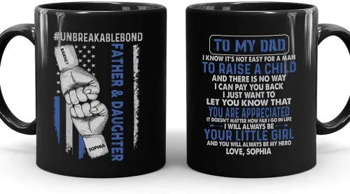 Miniatura 13 de Taza personalizada con texto en inglés «To My Dad», «My Hero», regalo personalizado para papá de parte de hijo, taza de padre e hijo, regalo