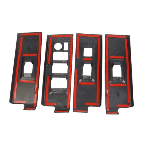 Miniatura 6 de Cubierta de panel de interruptor de elevación de ventana de puerta de fibra de carbono Accesorios para Toyota Tundra 2022-2026 Sequoia 2023-2026
