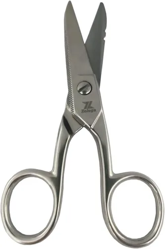 Miniatura 3 de Zeluga 12-228 Tijera de electricista de acero inoxidable resistente de 5 pulgadas