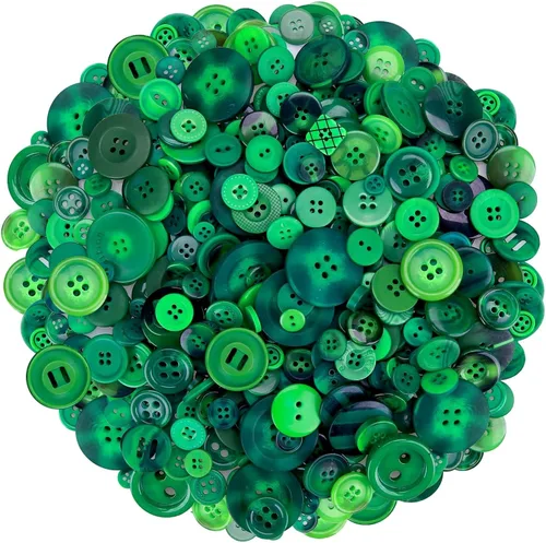 Miniatura 18 de Greentime 350-400 PCS Botones de Resina de Navidad Botones Surtidos de 2 y 4 Agujeros Redondos para Manualidades para Decoraciones de Fiestas
