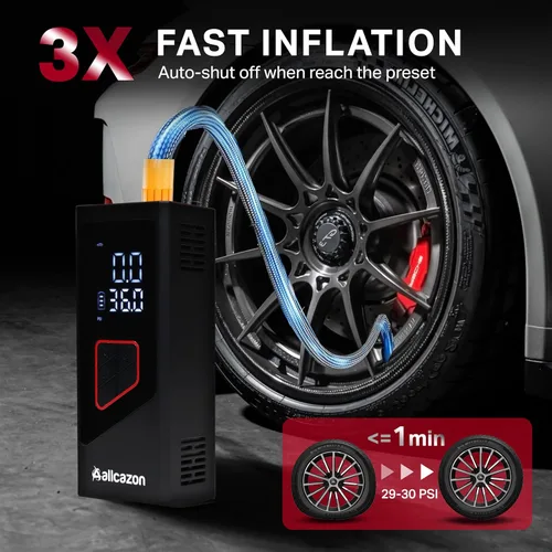 Miniatura 2 de Inflador de neumáticos, compresor de aire portátil, inflador portátil de 150 PSI para automóvil, bomba de aire para neumáticos de automóvil