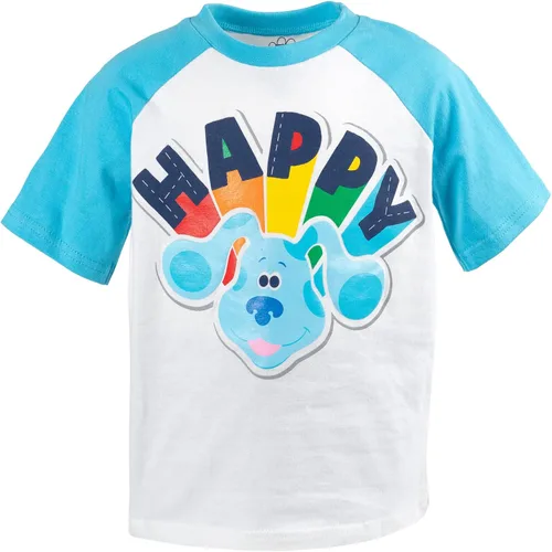 Miniatura 2 de Blue's Clues & You! Conjunto de camiseta y pantalones cortos de malla con gráfico raglán